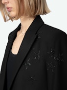 Viva Blazer - Structured straight-cut blazer with star rhinestone button fastening.