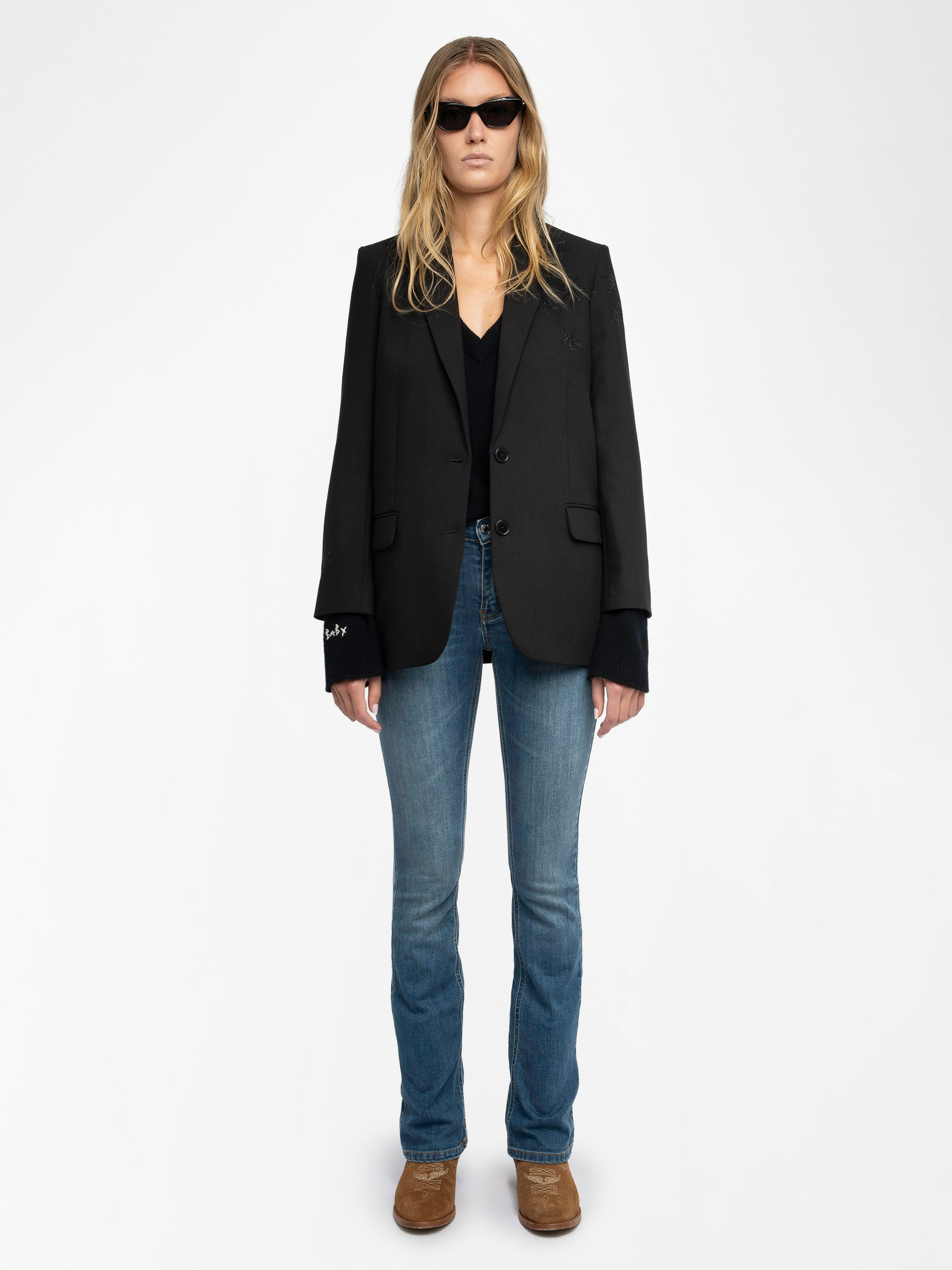 Women's Black Viva Strass Star Blazer | Zadig&Voltaire