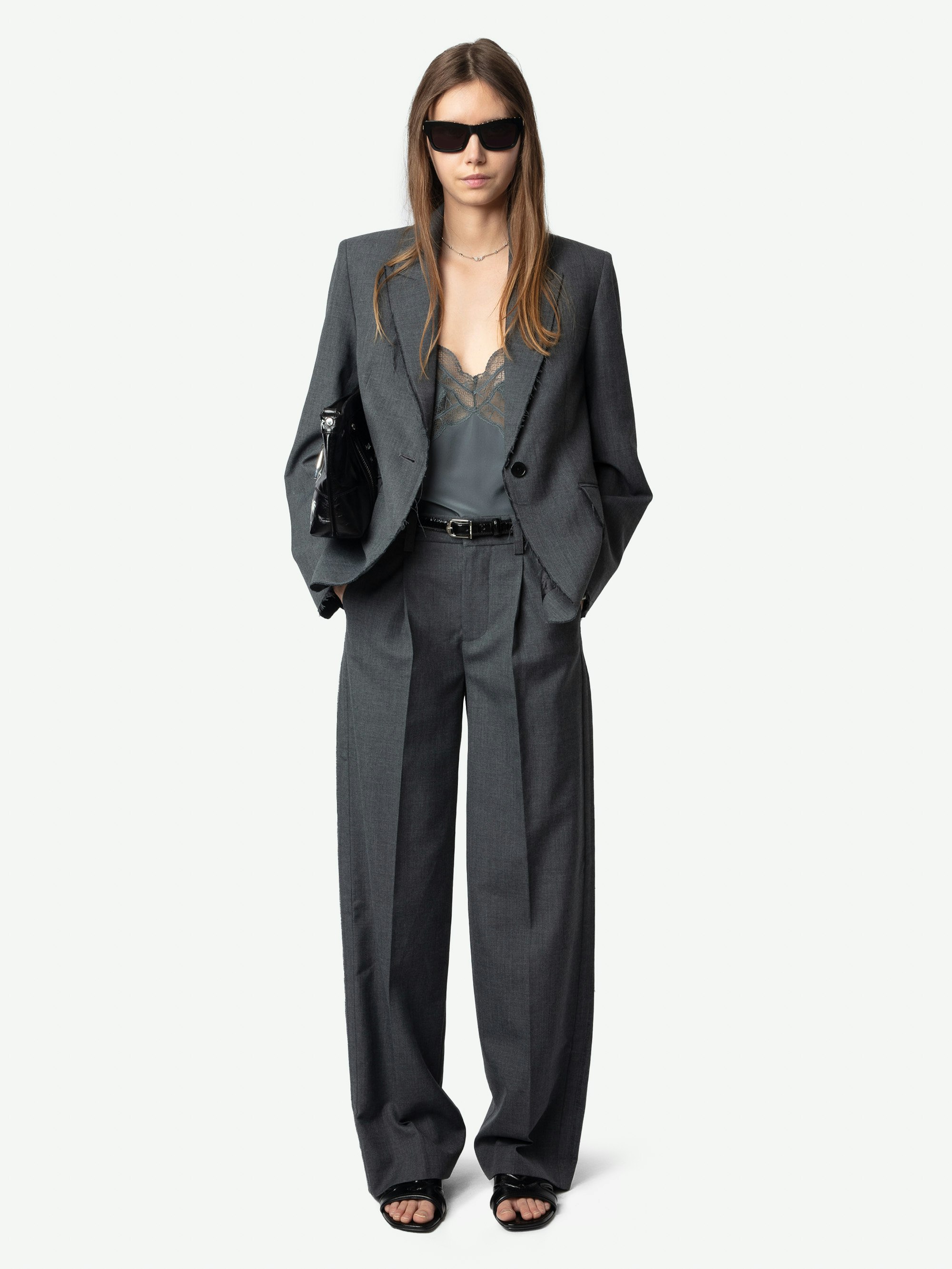 Blazer Vavy - Blazer strutturato in misto lana fredda con finitura a bordi grezzi e chiusura con bottoni.