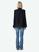 Very Bis Blazer - Women's navy blue blazer with diamanté details.