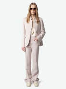 Very Blazer - Tailoring, but make it rock ‘n’ roll. The Very blazer is sharp yet effortless, woven with subtly shimmering thread for a touch of understated glamour. Sleek lines, bold structure—whether over denim or a slip dress, it’s the ultimate power piece with just the right amount of shine.