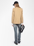 Vanille Blazer - Regular fit straight blazer in ottoman fabric with button fastening.