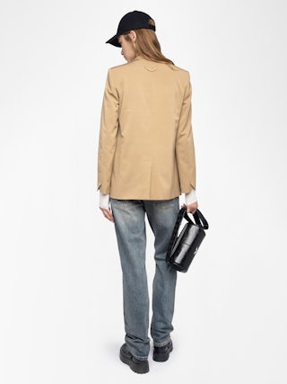 Vanille Blazer - Regular fit straight blazer in ottoman fabric with button fastening.