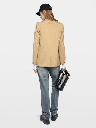 Vanille Blazer - Regular fit straight blazer in ottoman fabric with button fastening.