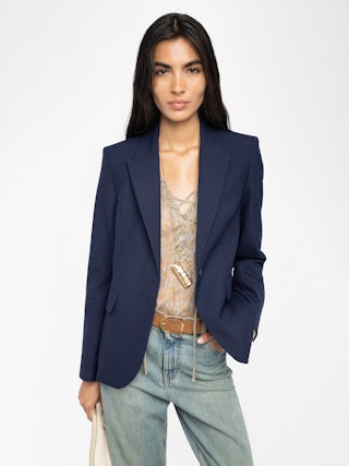 Vavy Blazer - Structured blazer in wool blend with button closure.