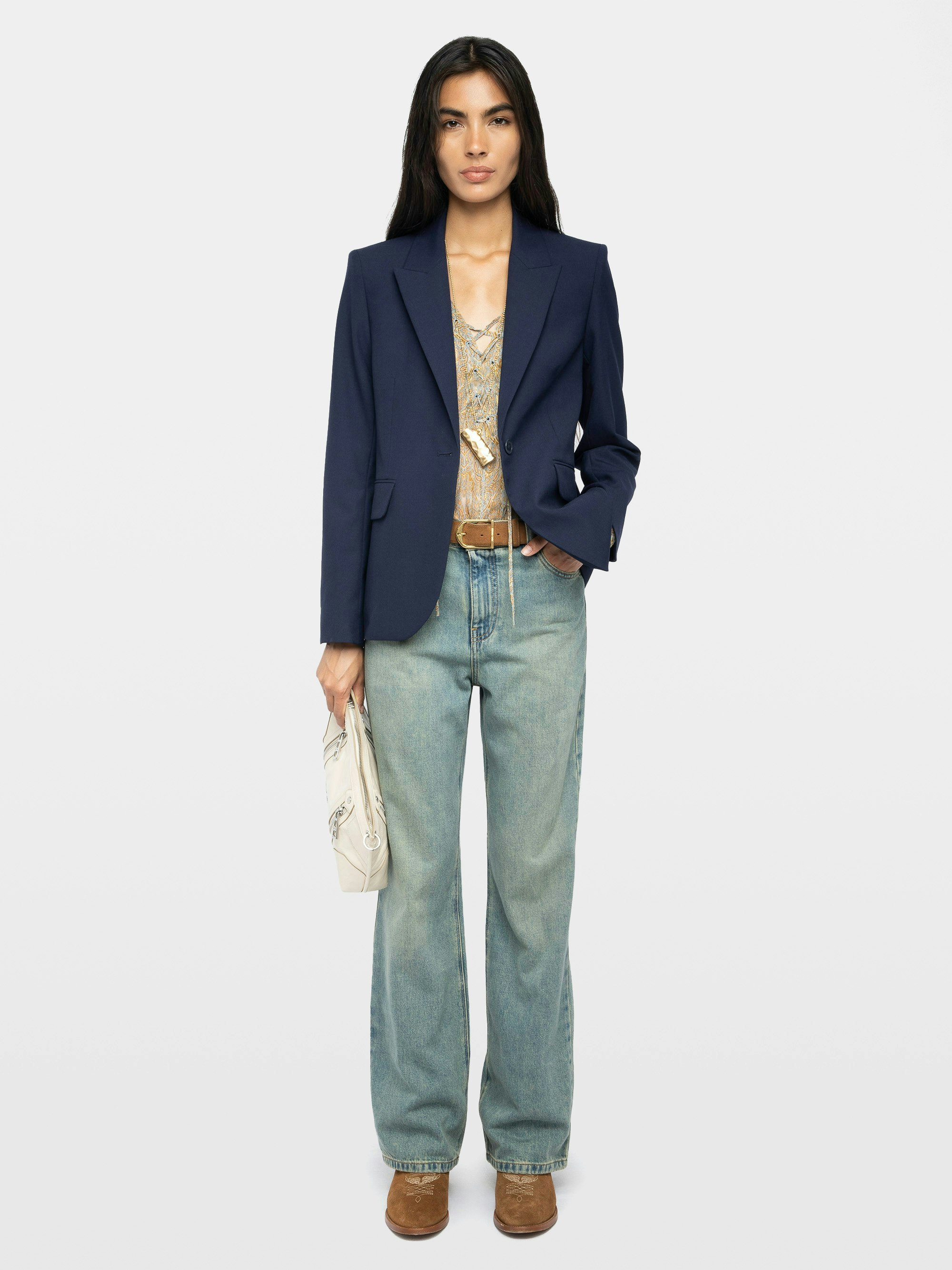 Blazer Vavy - Strukturierter Blazer aus Wollmischung mit Knopfverschluss.