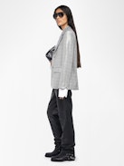 Blazer Vanille - Gerader Blazer aus Hahnentritt mit Pailletten und Knopfverschluss.