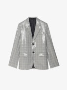 Blazer Vanille - Gerader Blazer aus Hahnentritt mit Pailletten und Knopfverschluss.