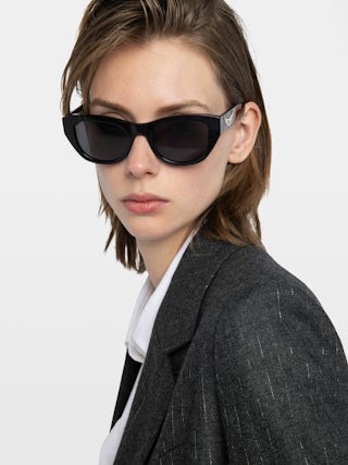 Blazer Vaska - Blazer droit structuré en flannel avec rayures shimmer et femeture croisée boutonnée.