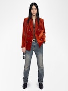 Blazer Vaska Samt - Strukturierter gerader Blazer aus Samt mit doppelreihigem Knopfverschluss.