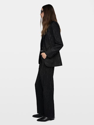 Blazer Valse - Blazer dritto strutturato in tessuto sartoriale strass con chiusura abbottonata.