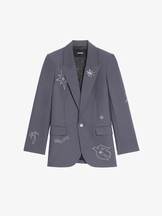 Blazer Vival - Blazer droit structuré à fermeture boutonnée avec multistrass.