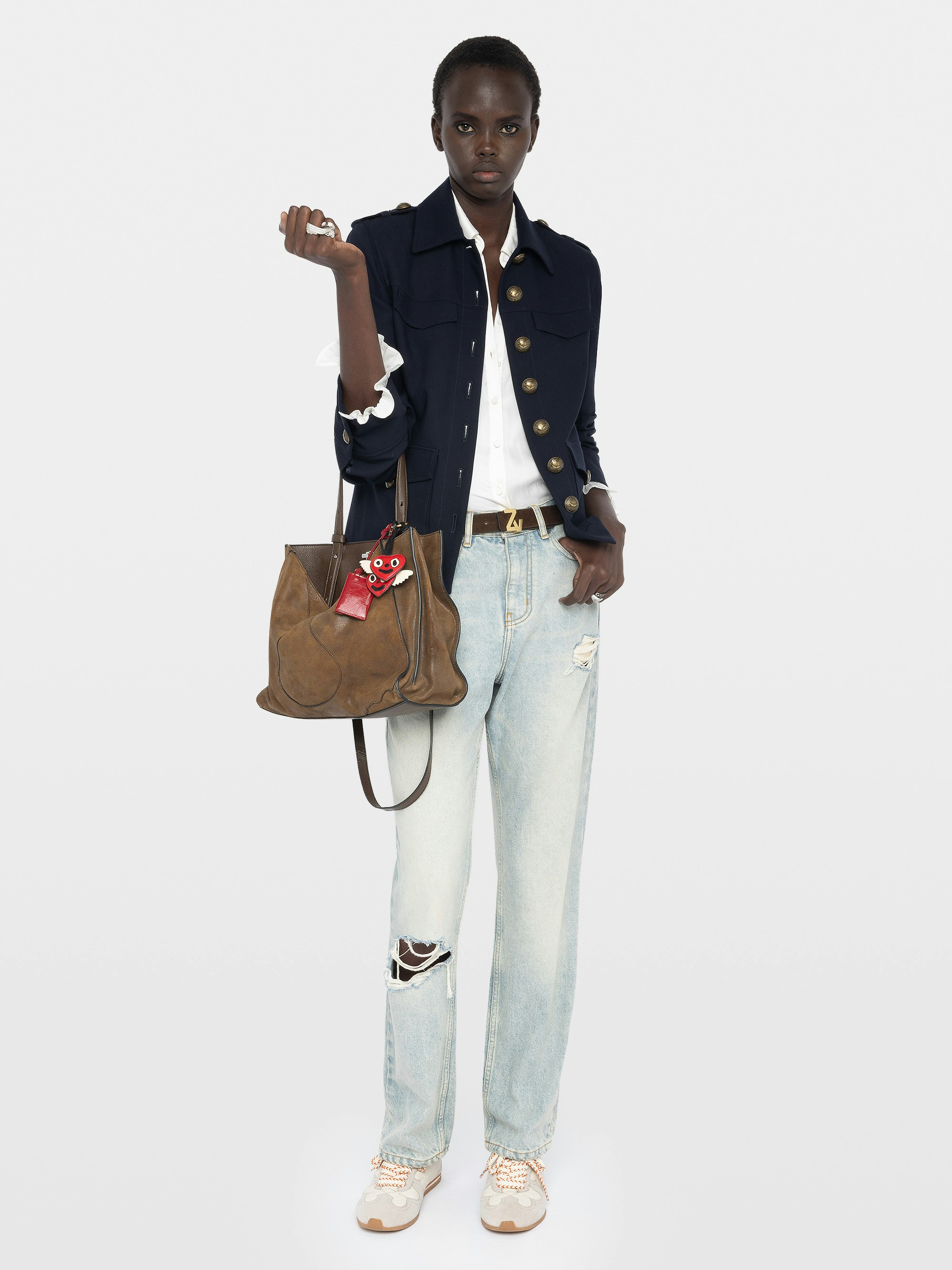 Veraman Blazer - Military-inspired tailored blazer with button closure and multiple pockets.