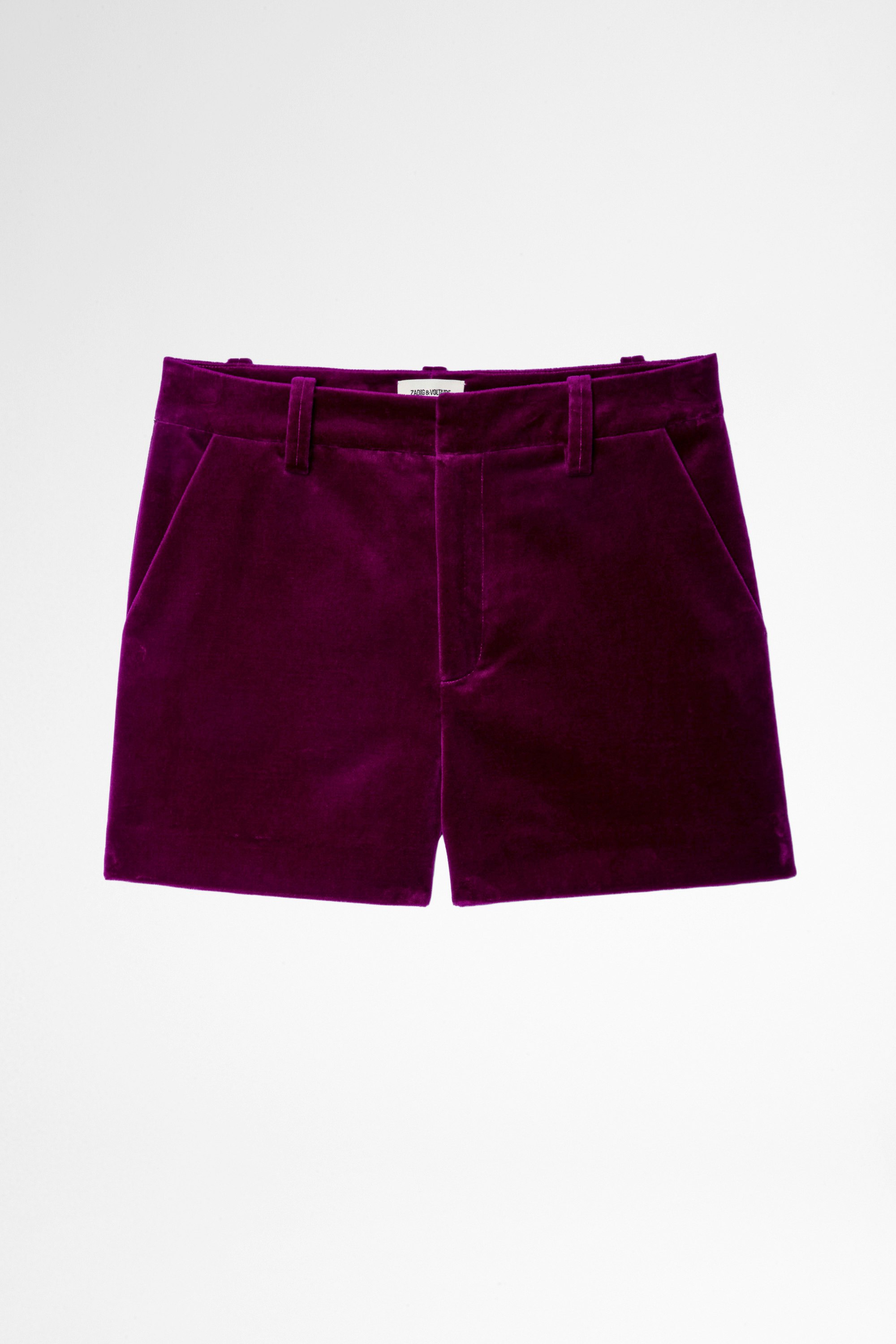 Pink Velvet Shorts Women's velvet shorts in pink