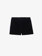 Pink Velvet Shorts - Elevate your wardrobe with these navy blue velvet shorts, tailored to perfection for a sleek and sophisticated look. Featuring a mid-rise fit, practical pockets, and refined detailing, these shorts offer both style and comfort. Perfect for pairing with blouses or blazers, they’re a versatile choice for casual or semi-formal occasions.