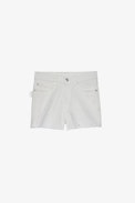 Storm Shorts Strass - Women's white denim shorts with crystals