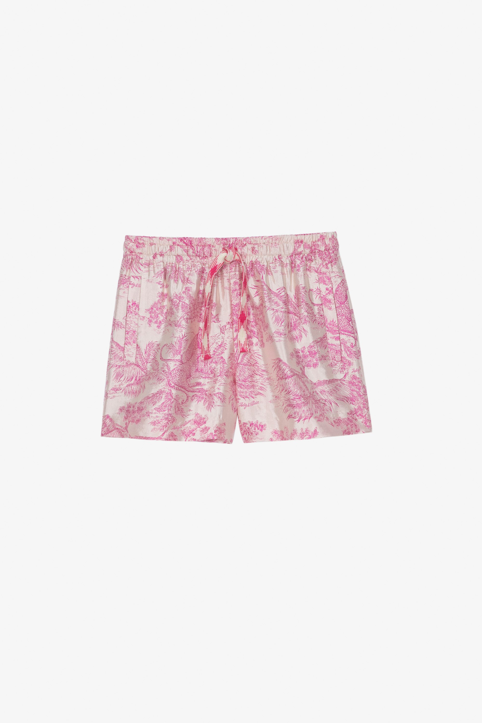 Paxi Shorts Women's pink Toile-de-Jouy jacquard shorts