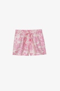 Paxi Shorts - Women's pink Toile-de-Jouy jacquard shorts