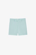 Please Shorts - Women's sky blue crepe shorts with multiple pockets