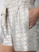 Paxi Wings Jacquard Shorts - Pale pink shorts with jacquard wings and drawstring ties.