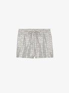 Short Paxi Jacquard - Shorts rosa pallido con ali in jacquard e coulisse.