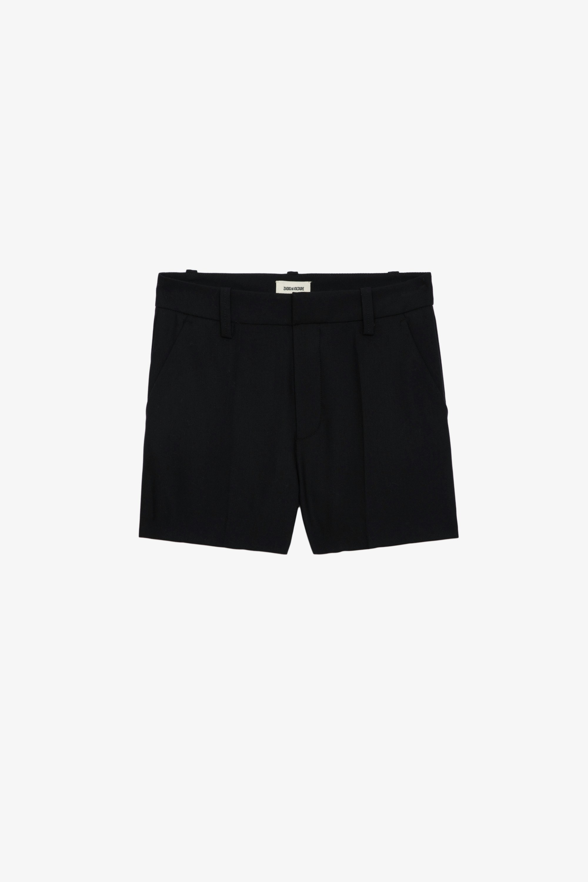Pink Shorts - Black tailored shorts with pockets.