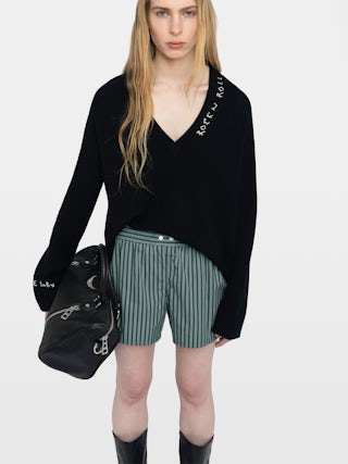 Pax Shorts - Boxer-style shorts in striped poplin.