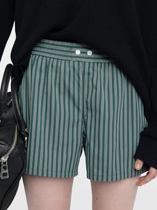 Pax Shorts - Boxer-style shorts in striped poplin.