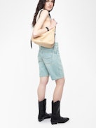 Sady Denim Shorts - Multi-pocket denim bermuda shorts.
