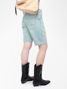 Sady Denim Shorts - Multi-pocket denim bermuda shorts.