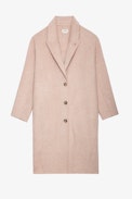 Mady Coat - Women's long pale pink coat.