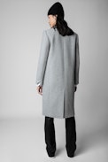 Abrigo Monarque - Abrigo recto gris claro para mujer