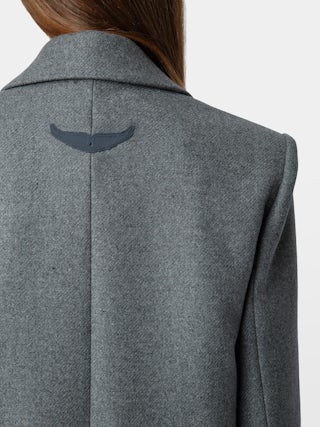 Coat Violet - Structured short coat with pockets and embroidered wings patch at the back.