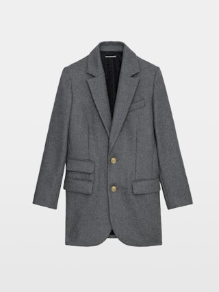 Coat Violet - Structured short coat with pockets and embroidered wings patch at the back.