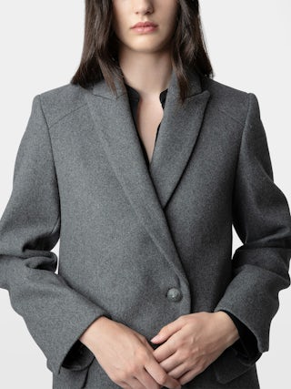 Marco Coat - Mid-length wool coat.