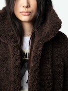 Fred Coat - Short faux fur coat with collar and pockets.