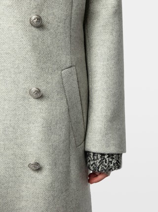 Coat Mulan - Long coat with buttoned fastening, belt and pockets.