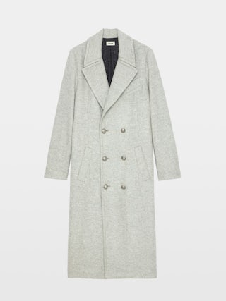 Coat Mulan - Long coat with buttoned fastening, belt and pockets.