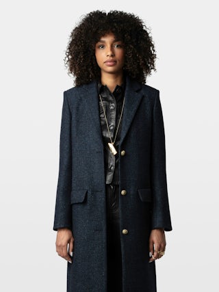 Mio Coat - Long coat with button closure and pockets.