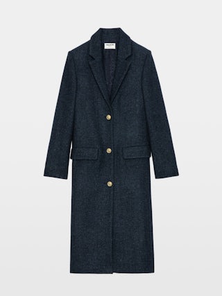 Mio Coat - Long coat with button closure and pockets.