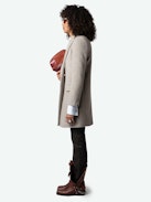 Marco Coat - Brown mid-length coat with button fastening and pockets.