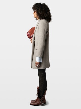 Marco Coat - Mid-length coat with button closure and pockets.