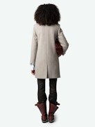 Marco Coat - Brown mid-length coat with button fastening and pockets.