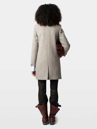 Marco Coat - Mid-length coat with button closure and pockets.