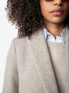 Marco Coat - Brown mid-length coat with button fastening and pockets.