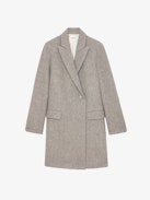 Marco Coat - Brown mid-length coat with button fastening and pockets.