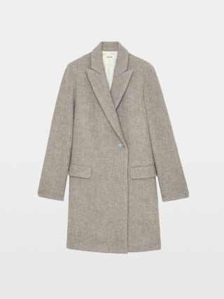 Marco Coat - Mid-length coat with button closure and pockets.