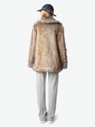 Faune Coat - Short faux fur coat with button fastening.