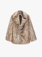 Faune Coat - Short faux fur coat with button fastening.