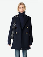 Miew Coat - Structured pea coat in wool cashmere blend.